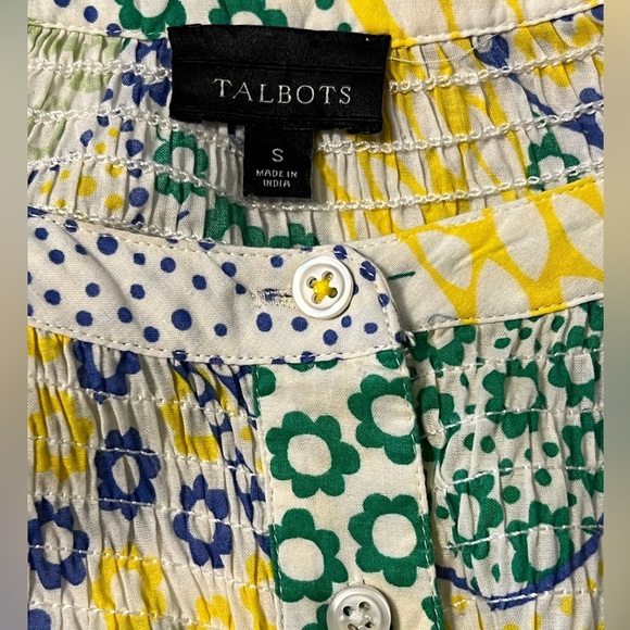 Talbots Women size small multicolor paisley Top button up long sleeve - Picture 8 of 9